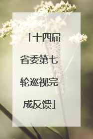 十四届省委第七轮巡视完成反馈