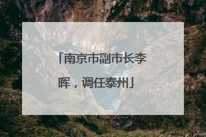 南京市副市长李晖，调任泰州