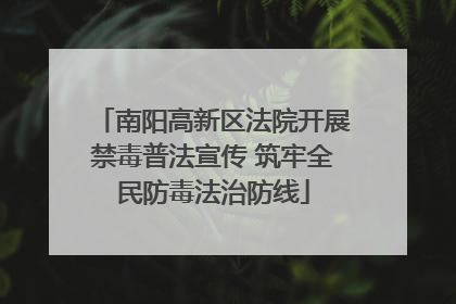 南阳高新区法院开展禁毒普法宣传 筑牢全民防毒法治防线