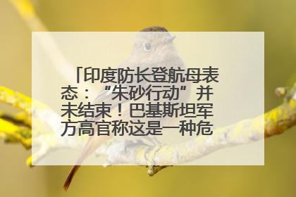 印度防长登航母表态：“朱砂行动”并未结束！巴基斯坦军方高官称这是一种危险的状况……
