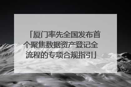 厦门率先全国发布首个聚焦数据资产登记全流程的专项合规指引