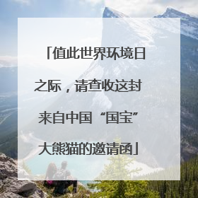 值此世界环境日之际，请查收这封来自中国“国宝”大熊猫的邀请函