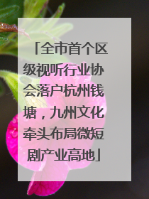 全市首个区级视听行业协会落户杭州钱塘，九州文化牵头布局微短剧产业高地