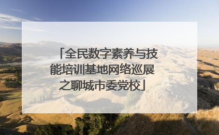 全民数字素养与技能培训基地网络巡展之聊城市委党校