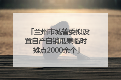 兰州市城管委拟设置自产自销瓜果临时摊点2000余个