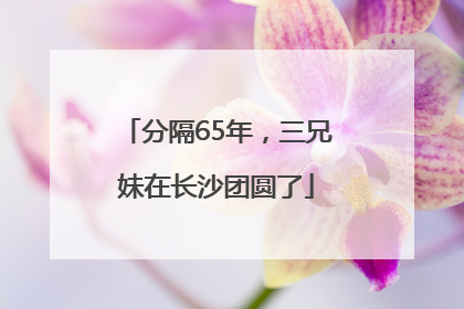 分隔65年，三兄妹在长沙团圆了