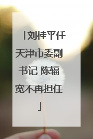 刘桂平任天津市委副书记 陈辐宽不再担任
