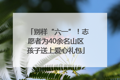 别样“六一”！志愿者为40余名山区孩子送上爱心礼包