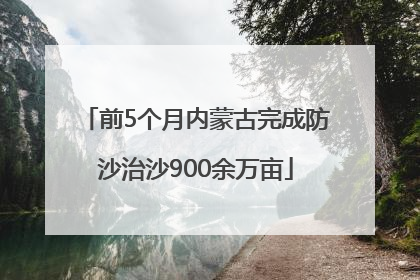 前5个月内蒙古完成防沙治沙900余万亩