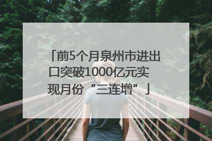 前5个月泉州市进出口突破1000亿元实现月份“三连增”