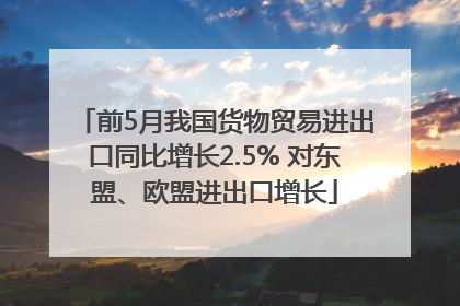 前5月我国货物贸易进出口同比增长2.5% 对东盟、欧盟进出口增长