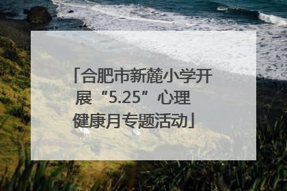 合肥市新麓小学开展“5.25”心理健康月专题活动