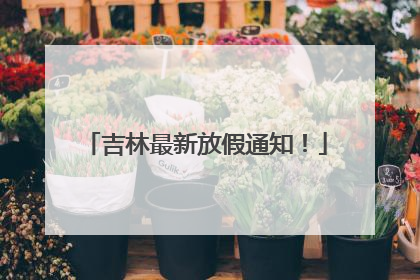 吉林最新放假通知！