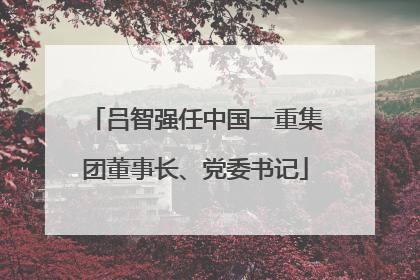吕智强任中国一重集团董事长、党委书记