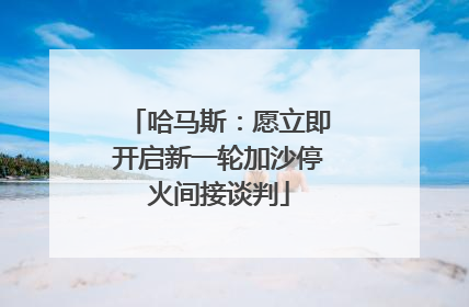 哈马斯：愿立即开启新一轮加沙停火间接谈判