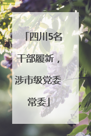 四川5名干部履新，涉市级党委常委