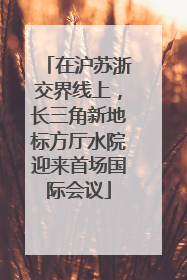 在沪苏浙交界线上，长三角新地标方厅水院迎来首场国际会议