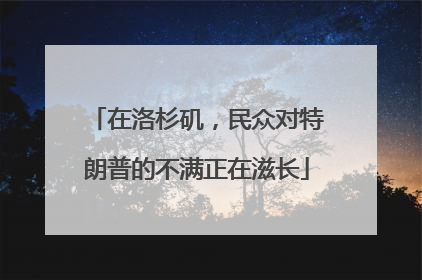 在洛杉矶，民众对特朗普的不满正在滋长