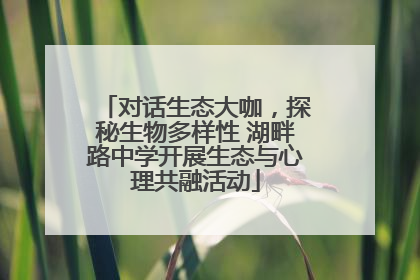 对话生态大咖，探秘生物多样性 湖畔路中学开展生态与心理共融活动