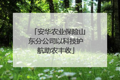 安华农业保险山东分公司以科技护航助农丰收