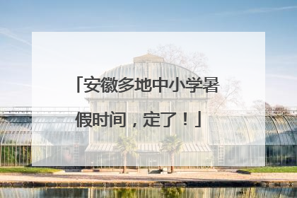 安徽多地中小学暑假时间，定了！