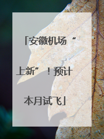 安徽机场“上新”！预计本月试飞
