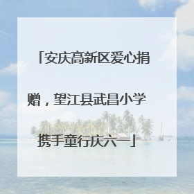 安庆高新区爱心捐赠，望江县武昌小学携手童行庆六一