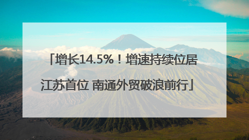 增长14.5%！增速持续位居江苏首位 南通外贸破浪前行
