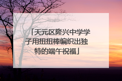 天元区隆兴中学学子用扭扭棒编织出独特的端午祝福
