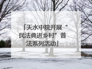 天水中院开展“民法典进乡村”普法系列活动
