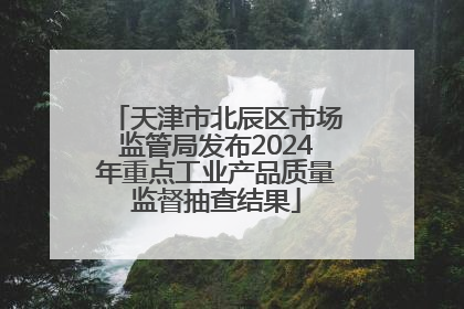 天津市北辰区市场监管局发布2024年重点工业产品质量监督抽查结果