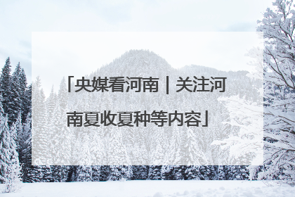 央媒看河南｜关注河南夏收夏种等内容