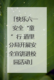 快乐六一 安全“童”行 道里分局开展安全宣讲进校园活动
