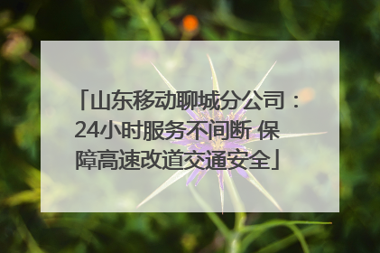 山东移动聊城分公司：24小时服务不间断 保障高速改道交通安全