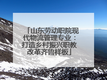 山东劳动职院现代物流管理专业：打造乡村振兴职教改革齐鲁样板