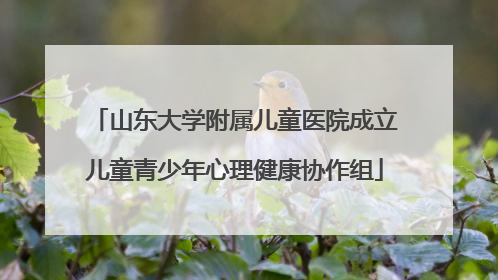 山东大学附属儿童医院成立儿童青少年心理健康协作组