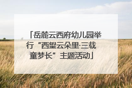 岳麓云西府幼儿园举行“西望云朵里·三载童梦长”主题活动
