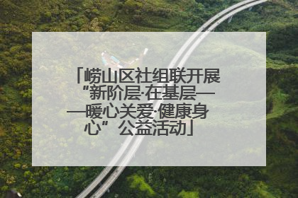 崂山区社组联开展“新阶层·在基层——暖心关爱·健康身心”公益活动