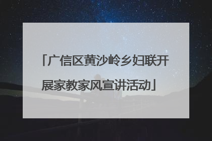 广信区黄沙岭乡妇联开展家教家风宣讲活动