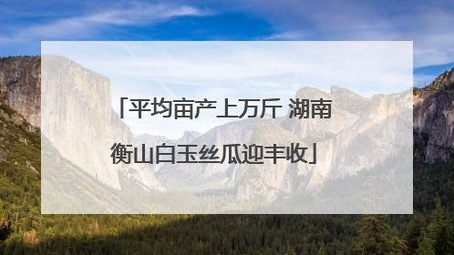 平均亩产上万斤 湖南衡山白玉丝瓜迎丰收
