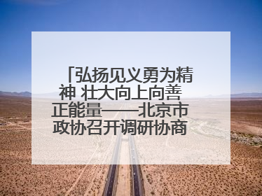 弘扬见义勇为精神 壮大向上向善正能量——北京市政协召开调研协商情况通报会