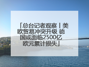 总台记者观察丨美欧贸易冲突升级 德国或面临2500亿欧元累计损失