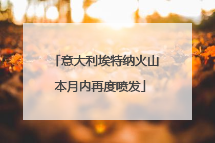 意大利埃特纳火山本月内再度喷发
