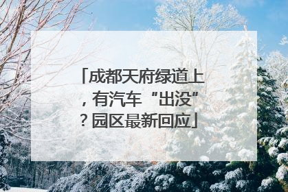 成都天府绿道上，有汽车“出没”？园区最新回应