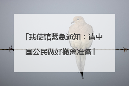 我使馆紧急通知：请中国公民做好撤离准备