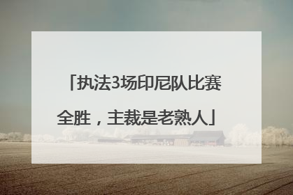 执法3场印尼队比赛全胜，主裁是老熟人