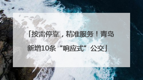 按需停靠，精准服务！青岛新增10条“响应式”公交