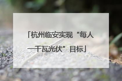 杭州临安实现“每人一千瓦光伏”目标