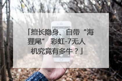 擅长隐身、自带“海狸尾” 彩虹-7无人机究竟有多牛？