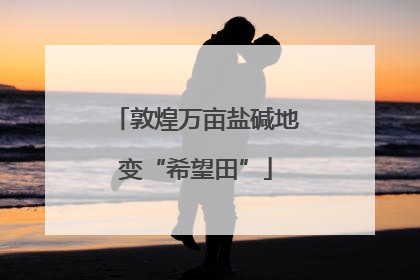 敦煌万亩盐碱地变“希望田”